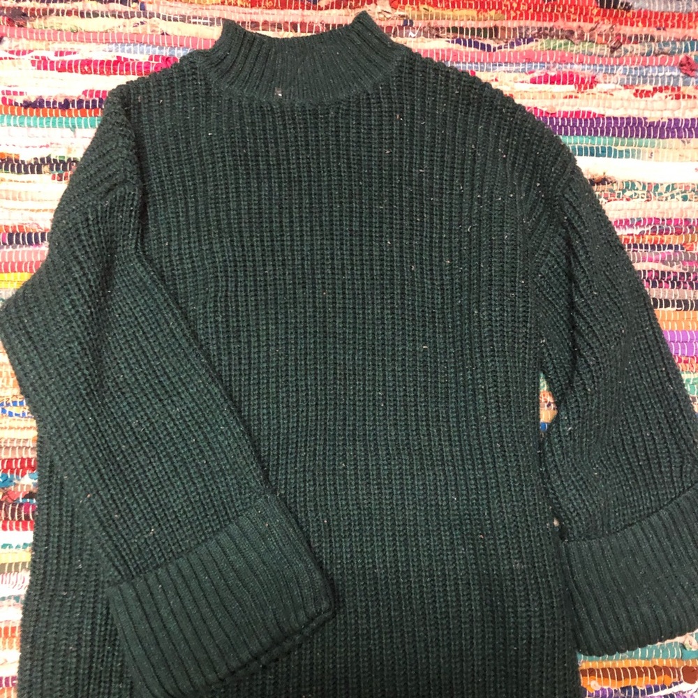 green oversized sweater